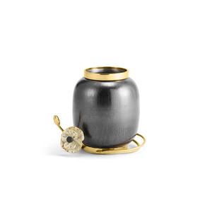 Florero de metal bellamente hecho a mano con intrincado trabajo lateral de flores de metal para una decoración elegante del hogar o la oficina - Product Image 2