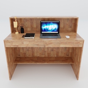Modern Minimalist 1.2m <b>Simple</b> Reception <b>Desk</b> BLT68012 Made Natural Rubber Wood MDF Solid Leather for Hospital Dining Office Use - Product Image 6