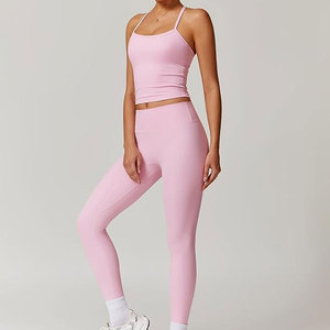 Logo personnalisé taille basse évasée Scrunch Butt Lifting Body une pièce Gym Fitness femmes Yoga Shorts combinaisons avec poches avant - Product Image 4