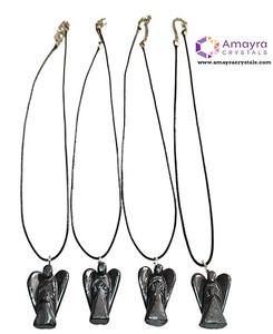 Ágata Hematita Ángel Colgantes Hecho a mano Piedra preciosa Estatuilla Collar Cristal Ángel Colgantes Venta al por mayor de Amayra Cristales Exportaciones - Product Image 4
