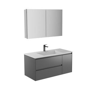 Meuble de salle de bain européen écologique résistant à l'eau pour hôtel, vente en gros, 1200 mm, armoire MFC, tiroir DTC, lavabo monobloc brillant - Product Image 3