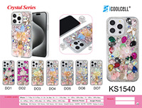 Étui de téléphone portable pour femmes KINGSOUL KS1540, luxueux, brillant, avec diamants, TPU+PC, antichoc, avec anneau magnétique, étuis de téléphone portables scintillants et féminins