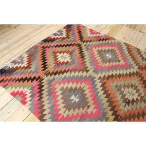 Tapis turc, tapis vintage 5,8x8,3 pieds, tapis en laine rouge à imprimé animal - Product Image 4