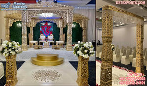 Kalyan South Indian Wedding Mandap Decor South Indian Style Wedding Mandap Decor South Indian Tirupati Wedding Mandap Setup UK - Product Image 6