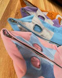 Sweat à capuche d'hiver pour homme en molleton de coton français avec fermeture éclair intégrale, broderie appliquée, coupe ample, personnalisable en gros - Streetwear écologique - Product Image 5