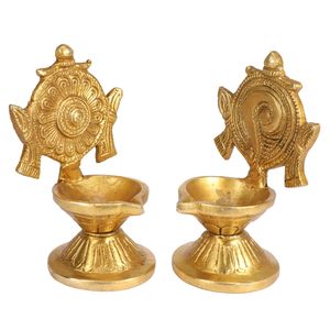 Mejor precio latón Lotus Diya 6 pulgadas Juego de 2 con separado último y de alta calidad latón Diya Pooja - Product Image 5
