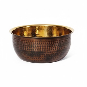 <b>Hammered</b> Copper Spa Bowl Pedicure Bowl Copper Pedicure Bowl for Cleanliness & Sensitize With Solid Handle - Product Image 5