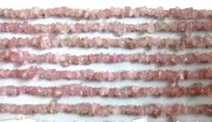 Grava Irregular de Cuarzo Rosa Natural, Forma de Pepita sin Cortar, Liso, 4mm a 8mm, Fabricación de Joyas, Hilo de Cuentas de 34 Pulgadas de Largo - Product Image 3