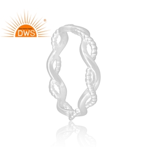 Bague torsadée en argent sterling fait à la main, bijoux personnalisés pour femmes, cadeau pour elle - Product Image 2