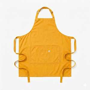 Classic Blue Cotton Bib <b>Apron</b> With Pocket Machine Washable For <b>Cooking</b> Daily Use - Product Image 6