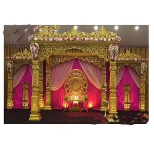 เสื้อ Mandap สไตล์บอลลีวูดสำหรับงานแต่งงานที่มีความโดดเด่นทำจากเส้นใยไฟเบอร์สำหรับงานแต่งสามารถพับเก็บได้ - Product Image 1