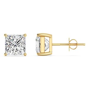 Princess Cut Lab Grown Diamond Stud <b>Earrings</b> - Product Image 2