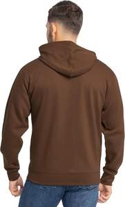 Sudadera con capucha personalizada con cremallera para hombre de alta calidad 100% algodón de gran tamaño ropa de calle pesada de punto con cremallera en blanco de longitud corta - Product Image 2