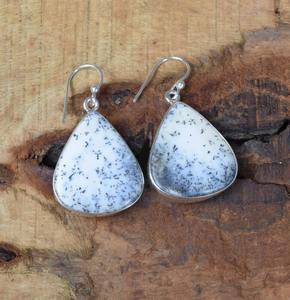 Boucles d'oreilles Dendrite Gemstone Spinner pour femmes Dangle Girls Fashion Handmade 925 Solid Sterling Silver 925 Stamp Silver Jewellery - Product Image 4