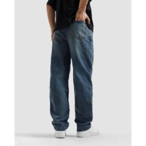 กางเกงยีนส์ทรงตรงสไตล์วินเทอร์วินเทจ ล้างสีแบบสโตนวอช ปักลายเทคนิคการถักแบบ Y2K ฮิปฮอป แต่งผ้าแบบแพทช์เวิร์ค สีเข้มและสีอ่อน - Product Image 3