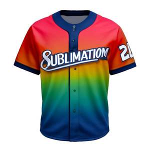 Maillots de baseball et softball personnalisés imprimés par transfert de chaleur 100% maille de polyester respirant séchage rapide évacuation de l'humidité couleurs personnalisées - Product Image 2