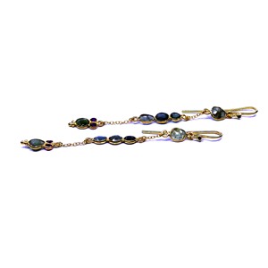 Multi turmalina impresionante Venta caliente brillante solitario apilable grueso mujeres preciosos pendientes - Product Image 3