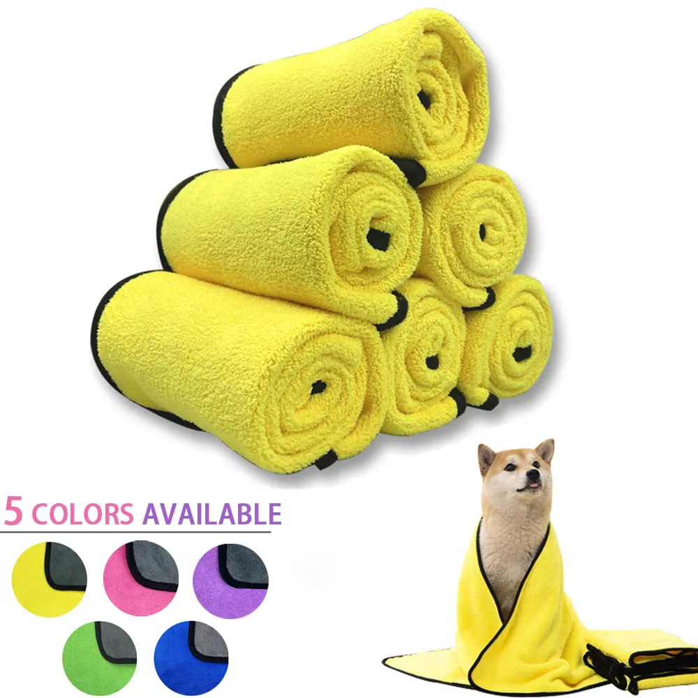 ソフトファイバークイックドライ大型犬猫タオル高品質マイクロファイバーバス乾燥犬タオル