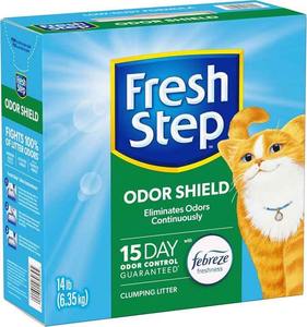 Bouclier d'odeur Fresh Step 14 lb. Box Febreze Fraîcheur Litière agglomérante Litière pour chat continue Éliminateur d'odeurs Nettoyage et bain pour animaux de compagnie - Product Image 3