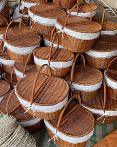 Cesta de mimbre tejida para picnic - Product Image 6