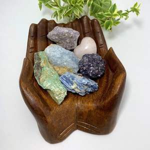 <b>Large</b> Wood Carved Praying Hand Shape <b>Bowl</b> - Product Image 5