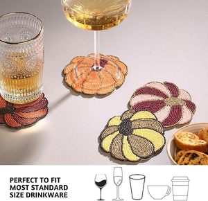 Best <b>Table</b> <b>Coaster</b> With Pumpkin Glass Beads Decorative Beast Design for Parties and Other Functions Tableware Mats & Pads - Product Image 2