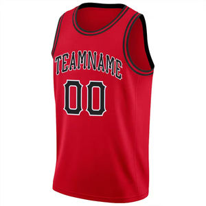 Maillot de basket-ball Laker col rond rouge noir-blanc Logo personnalisé vente Uniformes polyester imprimés par sublimation Zohan Creations - Product Image 2