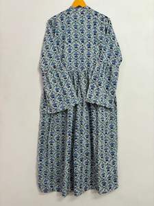 Vestido largo de algodón indooccidental de diseñador, vestido de fiesta de estilo bohemio Vintage para mujer, traje Vintage de estilo indio - Product Image 5