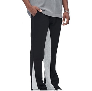 Pantalon de survêtement évasé éclaboussé décontracté pour hommes avec taille haute élastique respirant uni style de rue empilé Flare Logo personnalisé - Product Image 4