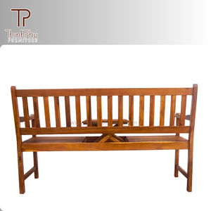Banc moderne en bois d'acacia massif et durable avec table escamotable, mobilier d'extérieur pour parcs, centres commerciaux, hôtels et villas - Thinh Phu Furniture - Product Image 3