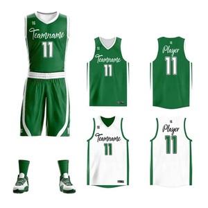 Tenues de basketball unisexes sublimées été 2025, couleur personnalisée, 100% polyester, séchage rapide, respirantes, antibactériennes, anti-UV - Product Image 5