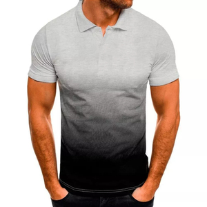 2025 gros personnalisé hommes Slim Fit Polo dégradé impression à manches courtes revers t-shirt pour décontracté et vêtements de loisirs polos - Product Image 3