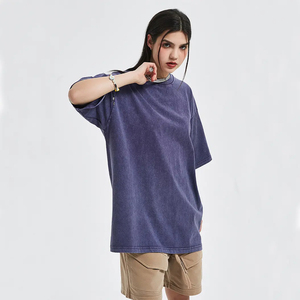 Camisetas desgastadas personalizadas para mujer al por mayor, ajustadas, ecológicas, de verano, de secado rápido, de algodón, con hombros caídos, desgastadas, lavadas, vintage - Product Image 6