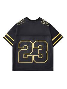 2025 nouvelle mode de rue rétro Football maillot haut pour hommes 100% coton T-shirt pour hommes coupe ample imprimé Football maille Jersey - Product Image 2