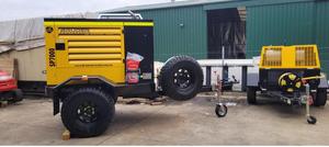 เครื่องอัดอากาศแบบสกรูโรตารี่ไร้น้ำมัน Sullair 250cfm แบบลูกสูบสำหรับงานหนัก ติดตั้งบนรถพ่วง ใช้ก๊าซธรรมชาติ พร้อมถังแรงดันแบบพกพาและมอเตอร์ - Product Image 3