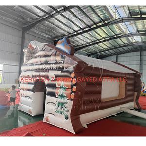 Commercial <b>Inflatable</b> Santa Claus Grotto Tent Christmas Advertising <b>Inflatable</b> Santa <b>House</b> 0.55mm PVC with 3 Years Warranty - Product Image 4