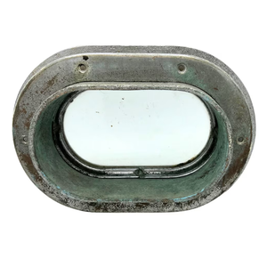 Salvaged Chrome <b>Covered</b> Brass Oval Porthole Nautical Maritime Wall Decor - <b>Window</b> - Product Image 2