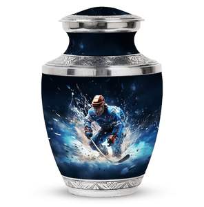 Urnes de hockey à charge glaciaire pour cendres humaines en métal pour cendres pour adultes Urne de sport de joueur de hockey funéraire personnalisée pour maman - Product Image 5