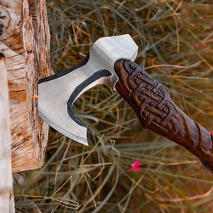 Outdoor Camping <b>Axe</b> High Carbon Steel Wooden Handle for Cutting Down Trees <b>Wood</b> Cutting <b>Axe</b> by Power Hint - Product Image 5