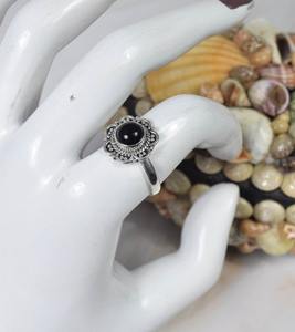 Piedra preciosa de ónix negro Natural, anillo perfecto de Plata de Ley 925 sólida, anillo hecho a mano, joyería de plata de ley 925, anillo de sello, joyería - Product Image 2