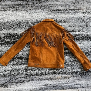 Chaqueta de Lona con Flecos Estilo Western Unisex de Alta Calidad, Color Marrón Vintage, Hecha a Mano con Borlas de Cuero Vacuno, para Invierno, para Hombre - Product Image 3