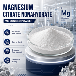 Polvere di Citrato di Magnesio Non Idratato Micronizzato di Grado Alimentare, Materia Prima per Prodotti Nutrizionali Funzionali, Produzione Cinese - Product Image 1