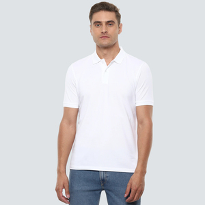 Hombres de microfibra de alta calidad para camisetas de polo Nueva moda Patrón sólido Cuello redondo Estilo casual cómodo y transpirable - Product Image 1