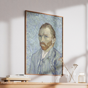 ภาพพิมพ์บนผ้าใบศิลปะสมัยใหม่ ภาพเหมือนตนเองของแวนโก๊ะในชุดสูทสีน้ำเงิน โปสเตอร์นิทรรศการ พร้อมกรอบไม้ ตกแต่งผนัง เหมาะสำหรับห้องนั่งเล่นที่หรูหรา - Product Image 3