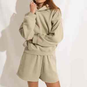 Vêtements de sport streetwear en coton pour femmes, ensemble de jogging court en 2 pièces, ensemble de survêtement respirant pour femmes en plein air - Product Image 3