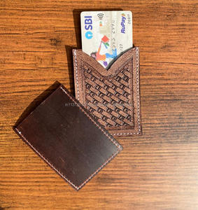 Véritable porte-cartes en cuir usiné sculpté à la main étui porte-carte Rectangle étui porte-carte de crédit mignon petit étui à carte de mode occidentale - Product Image 6