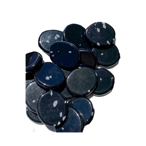 Pierre de haute qualité palmier plat flocon de neige obsidienne palmier plat cristal dégringolé pierre naturelle pierre de poche plate grossiste - Product Image 3