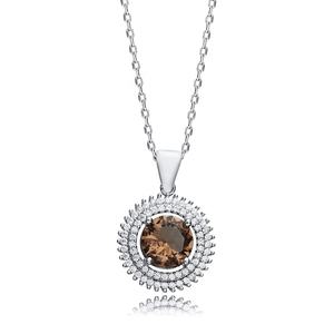 Collier à breloques en pierre de sultanite CZ de forme ronde de 9 mm en argent sterling 925 bijoux turcs faits à la main pour l'acheteur en gros - Product Image 3