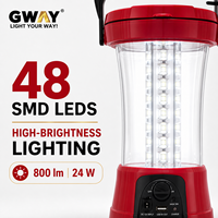 Lanterne de camping solaire rechargeable GL-5800S 48 SMD LED avec sortie USB, lumière d'urgence à intensité variable