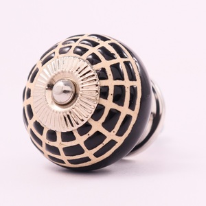 Boutons de tiroir en céramique noire fabriqués à la main en gros meubles commode armoire tire cuisine placard poignées de porte CK-1733 - Product Image 4